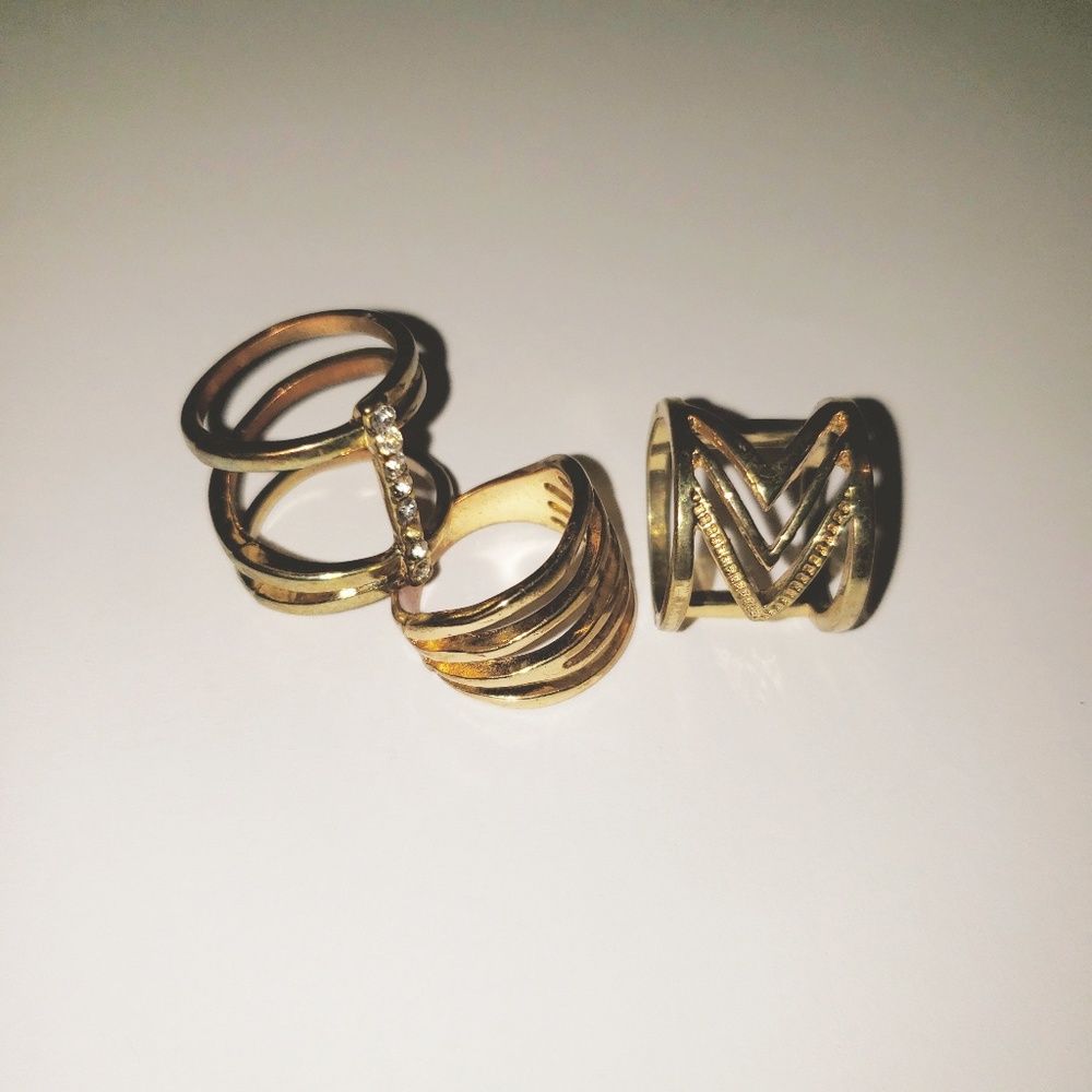 Three gold rings